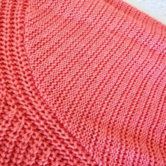 Chico’s 3 Women’s Size Large Coral Pink Knit Cowl Neck Sweater Long Sleeves - Picture 8 of 13